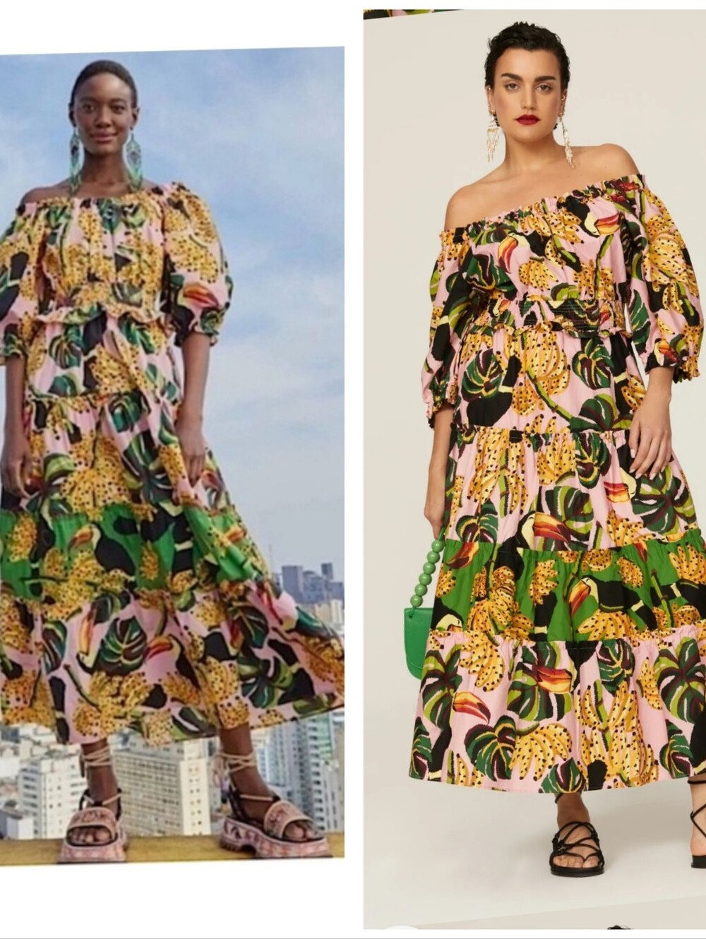 Farm Rio Toucananas Tiered Maxi Dress Size L